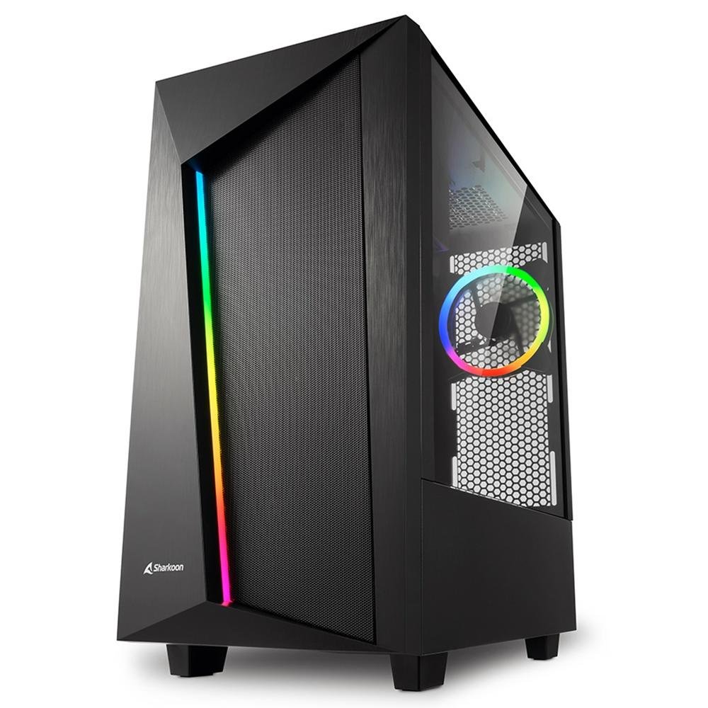 Gabinete Sharkoon REV100 Mid Tower RGB Fan Lateral Em Vidro