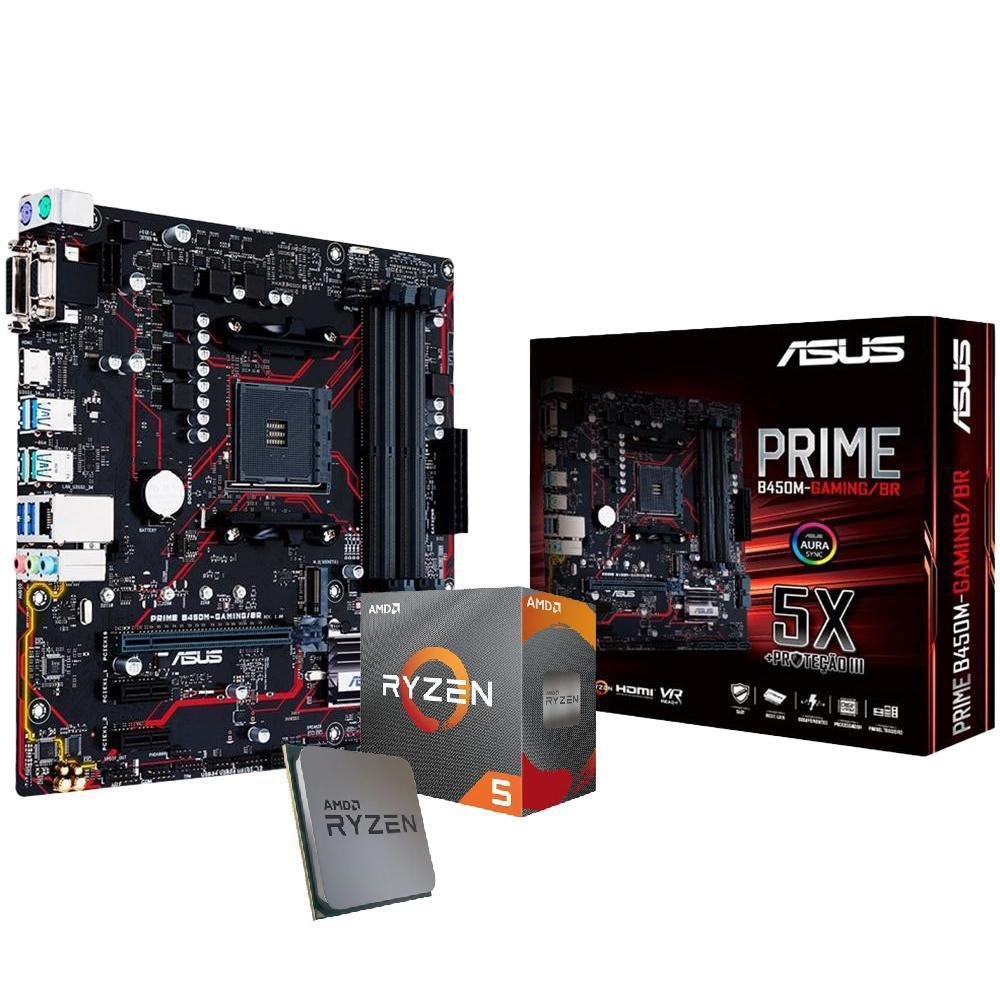 Kit Processador AMD Ryzen 5 Placa Mãe ASUS PRIME KaBuM