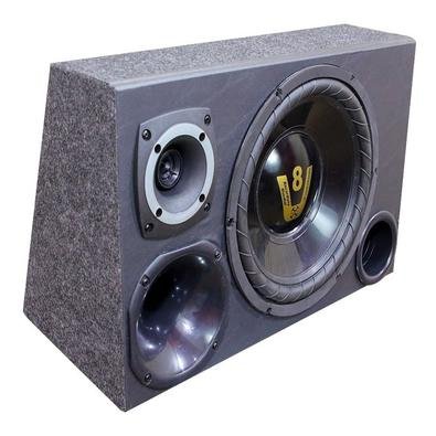 Caixa Som Automotivo Trio Completa Subwoofer Renault Kwid Preta Kabum