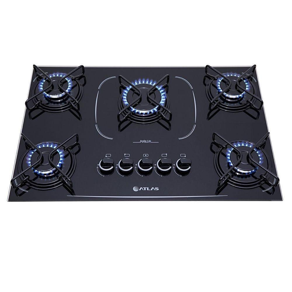 Cooktop A G S Atlas Agile Up Glass Bocas Preto Bivolt Kabum