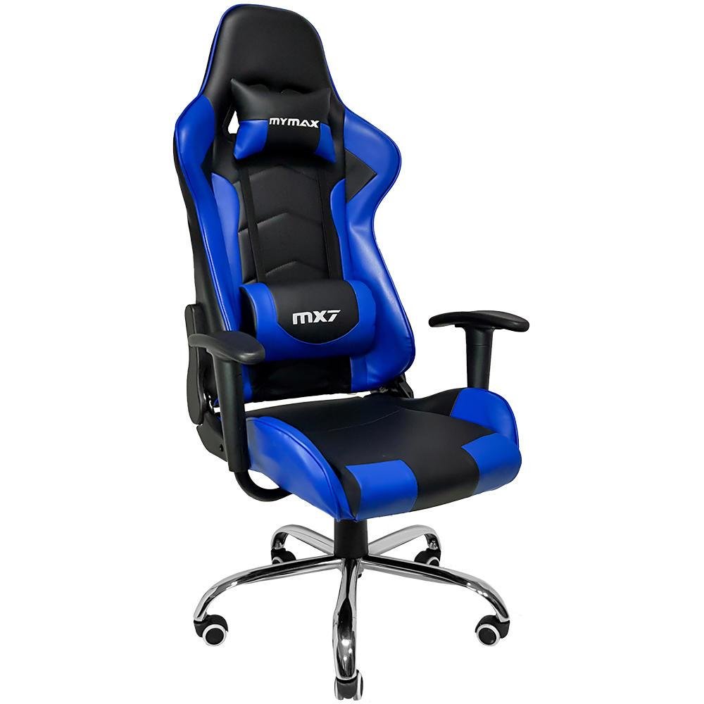 Cadeira Gamer Mymax Mx7 até 150Kg Preto E Azul KaBuM