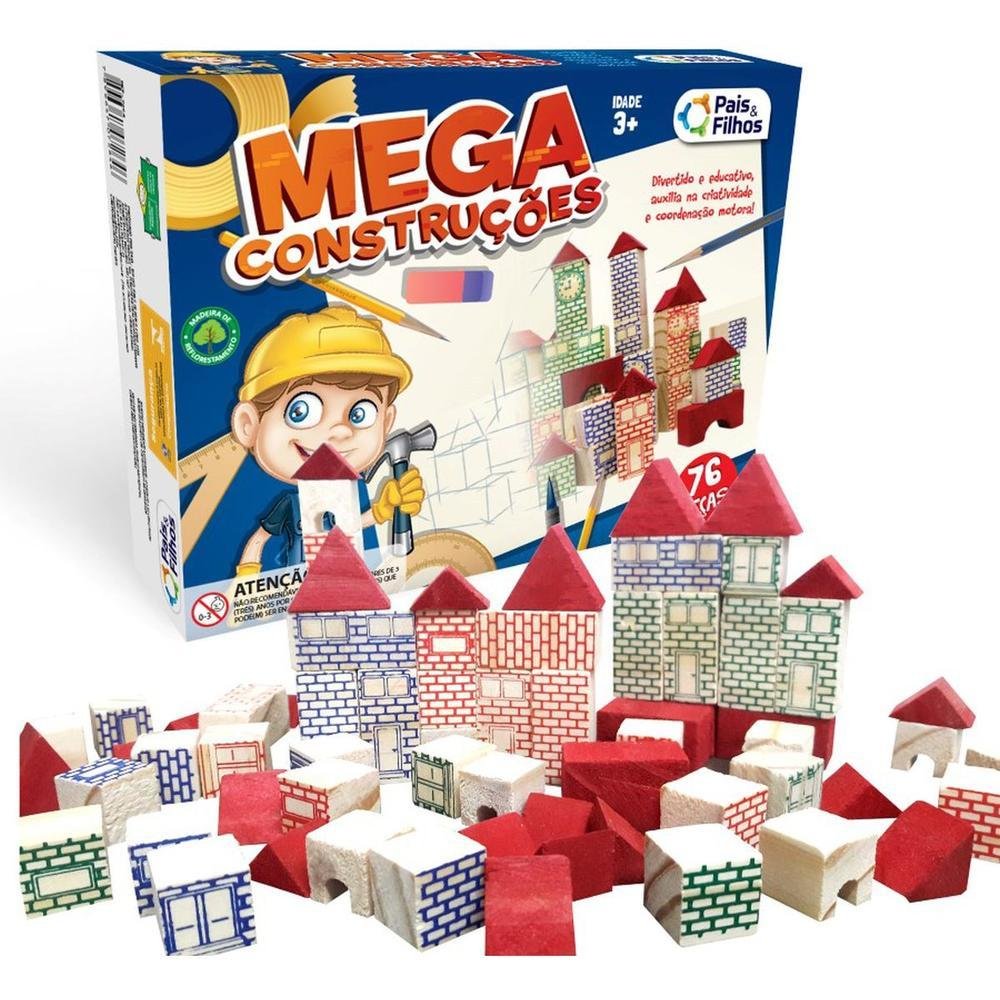 Brinquedo Para Montar Mega Construções 76 Peças