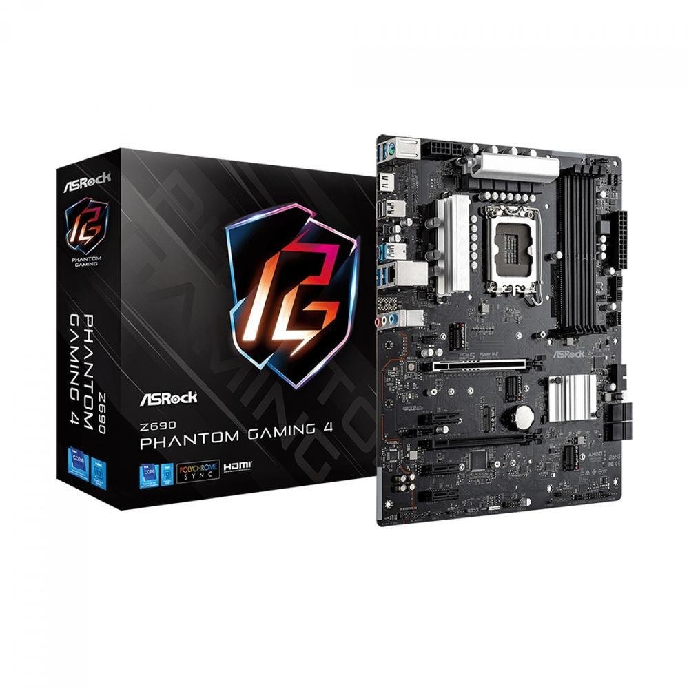 Placa Mãe ASRock Z690 Phantom Gaming 4 D5 Intel LGA 1700 ATX DDR5 M