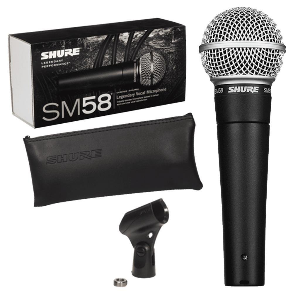 Microfone Shure SM SM58 LC dinâmico cardióide cinza escuro prateado