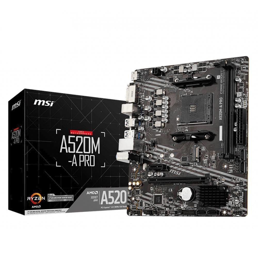 Placa Mãe Msi A520m a Pro Amd Am4 Matx Ddr4 Hdmi Gigalan KaBuM