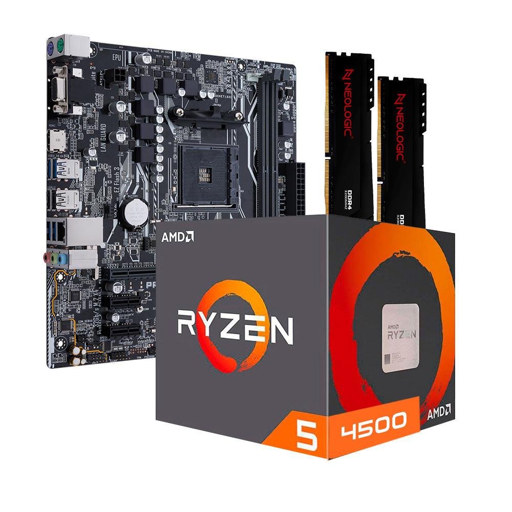 Kit Amd Ryzen 5 Placa Me A520M Memória 16GB KaBuM