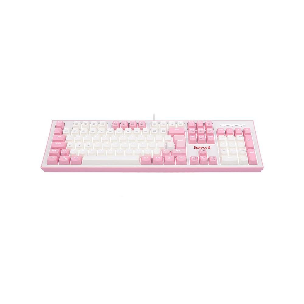 Teclado Mecânico Gamer Redragon Hades LED Branco Switch Blue ABNT2