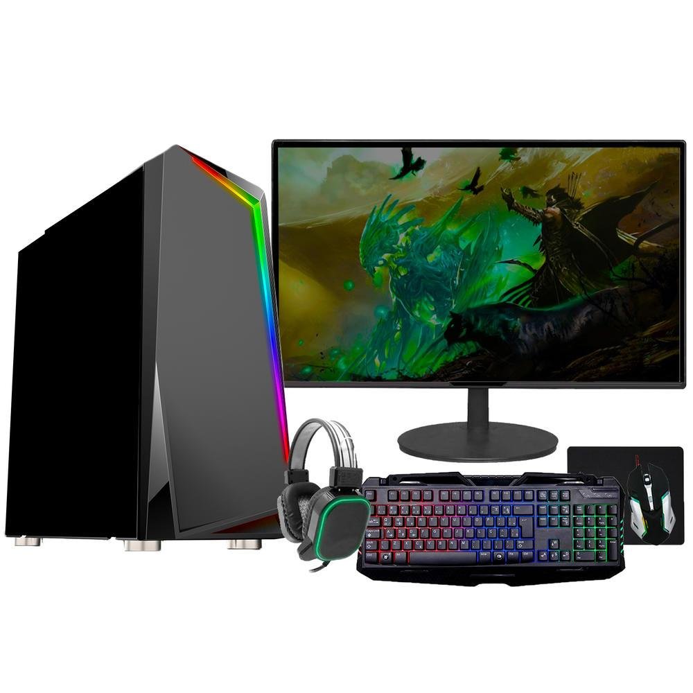 Pc Gamer Fácil I5 6 Ger HD 500GB 19 Kit Gamer KaBuM