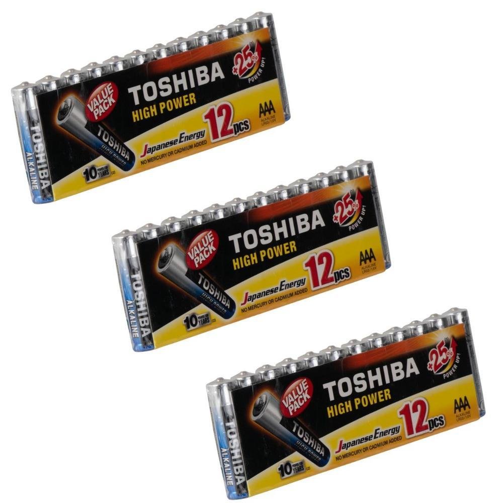 Kit 36 Pilhas Toshiba Alcalina AAA 1 5V KaBuM