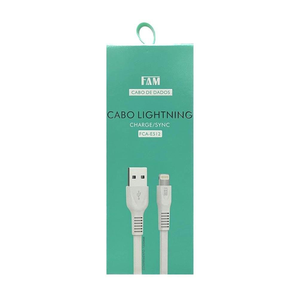 Cabo Lightning Fam Fca E512 120cm Branco KaBuM