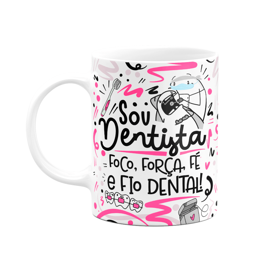 Caneca Flork Profiss Es Sou Dentista Kabum