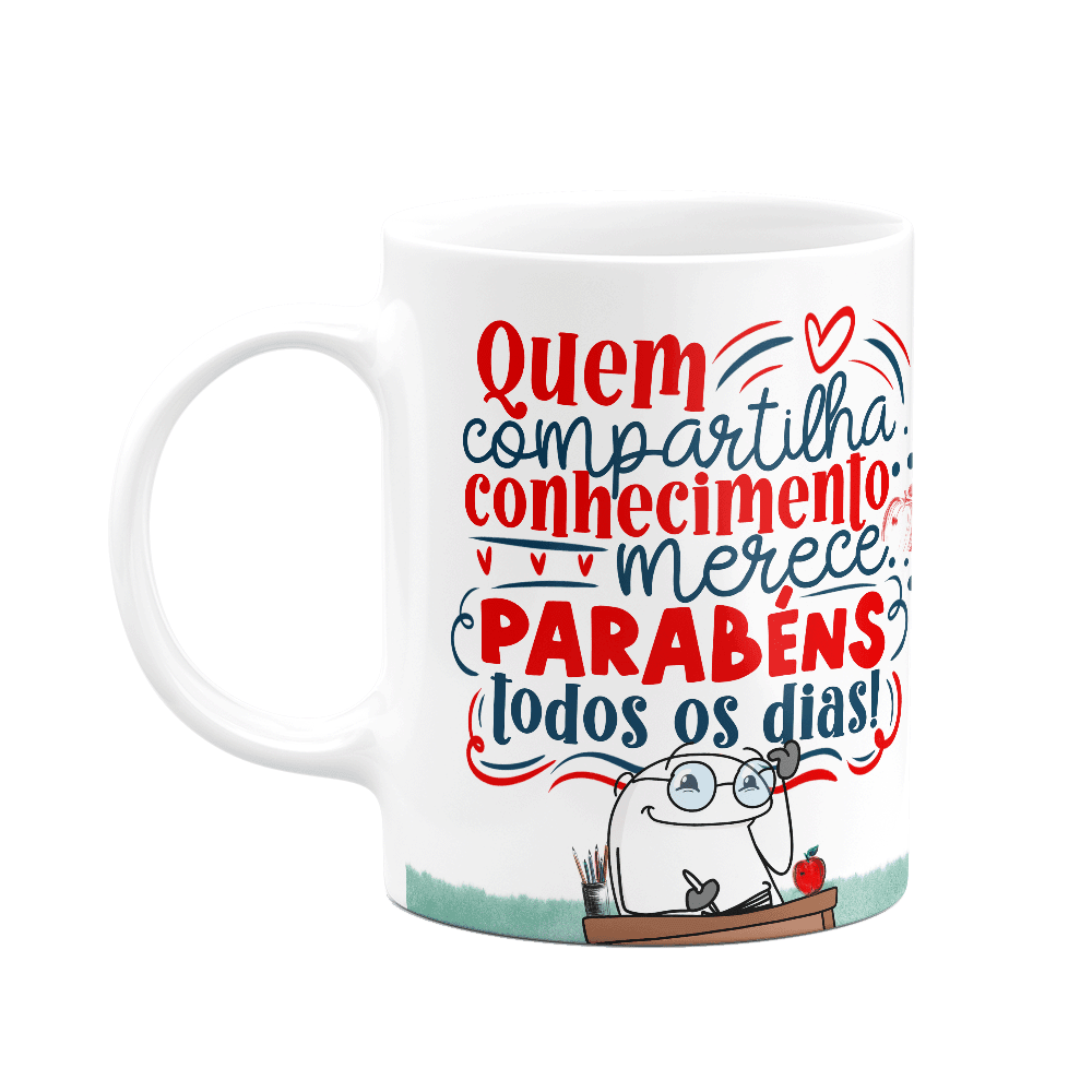 Caneca Flork Professor Merece Parabéns KaBuM