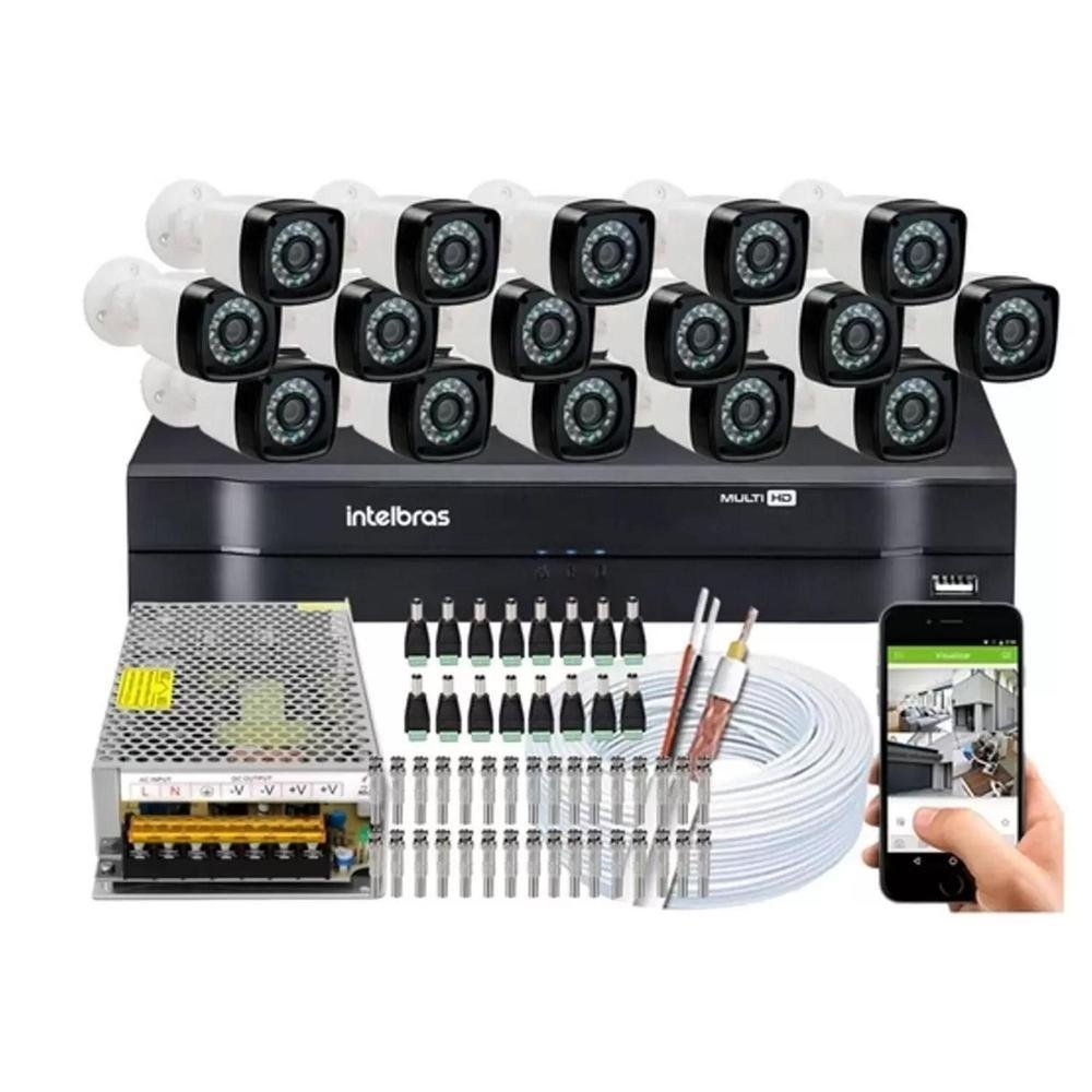 Kit 16 Câmeras Segurança HD Dvr 1116 KaBuM