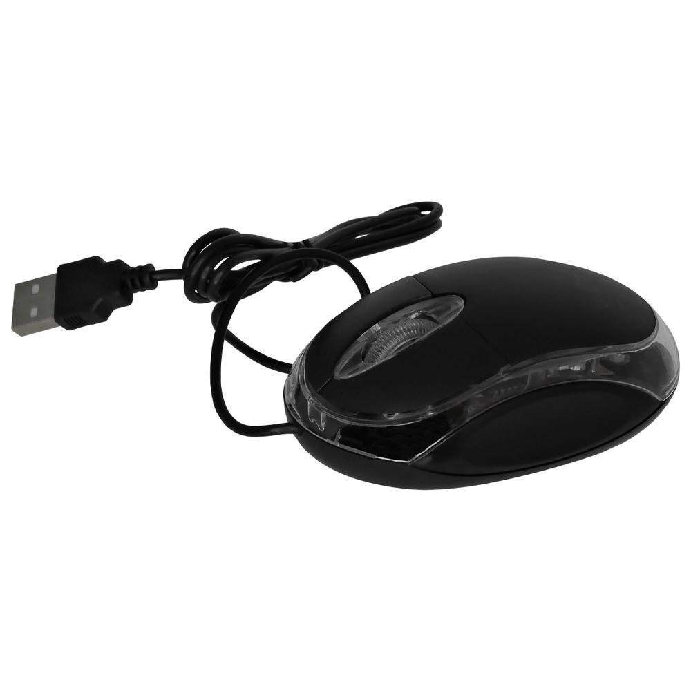 Mouse Ptico Usb Led Pc Notebook Preto Kabum