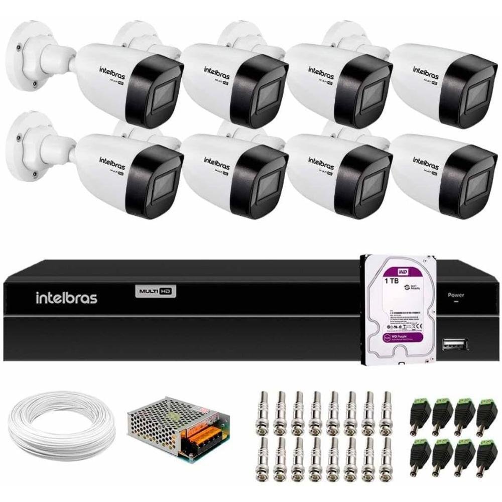 Kit Intelbras Cftv 8 Câmeras VHD HD 1TB KaBuM