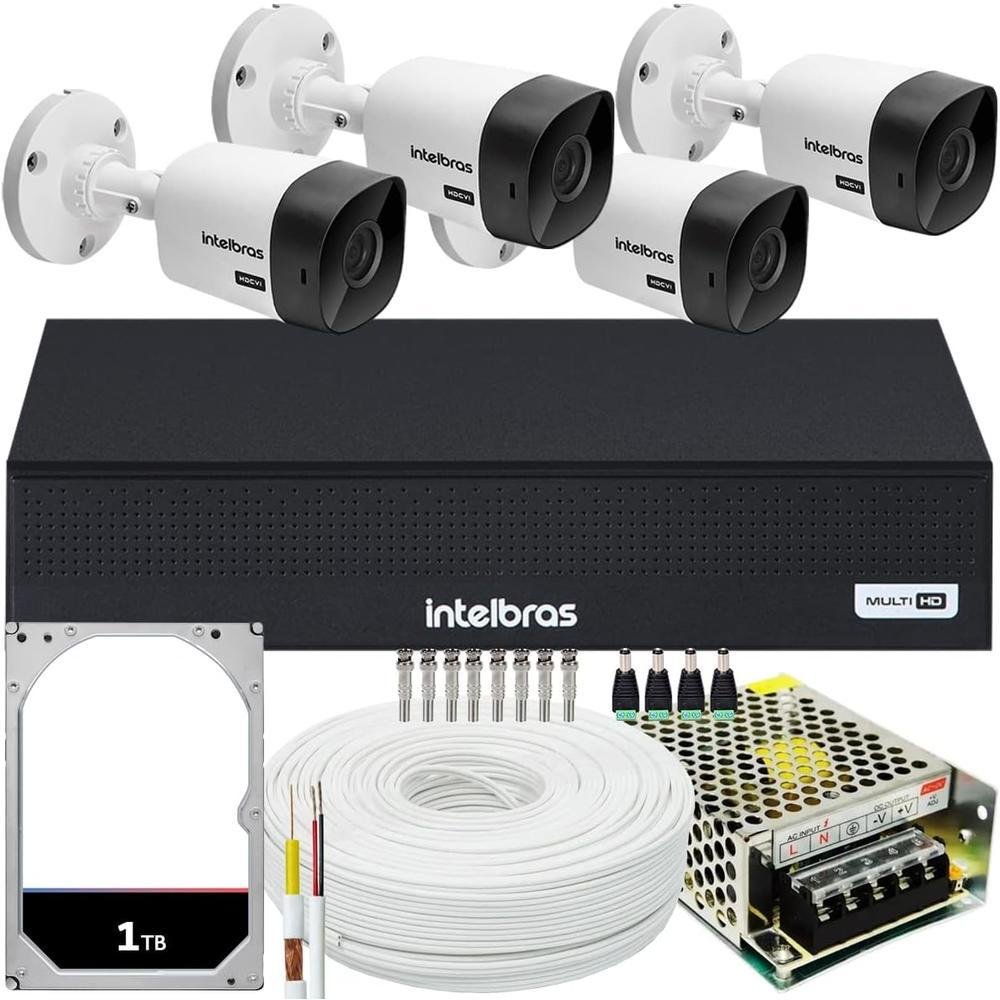 Kit Intelbras 4 Câmeras VHC 1120B HD HD 1TB