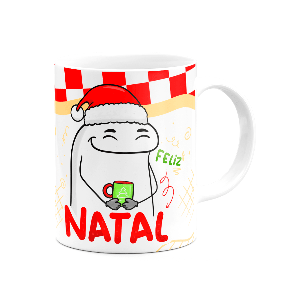 Caneca Flork Natal Feliz Natal Branca Kabum