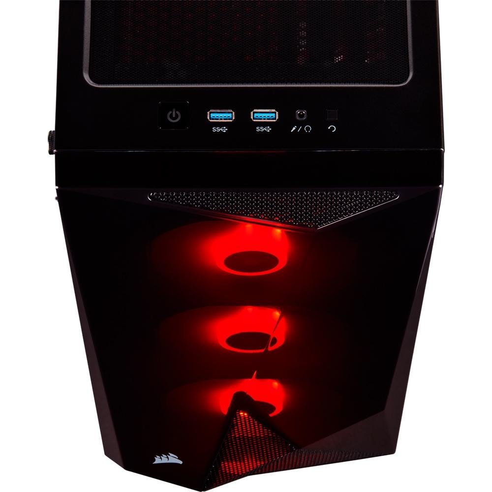 Imagem 8 de 14 do produto Gabinete Gamer Corsair Carbide Series Spec Delta, Mid-Tower, RGB, Lateral em Vidro Temperado, Preto - CC-9011166-WW