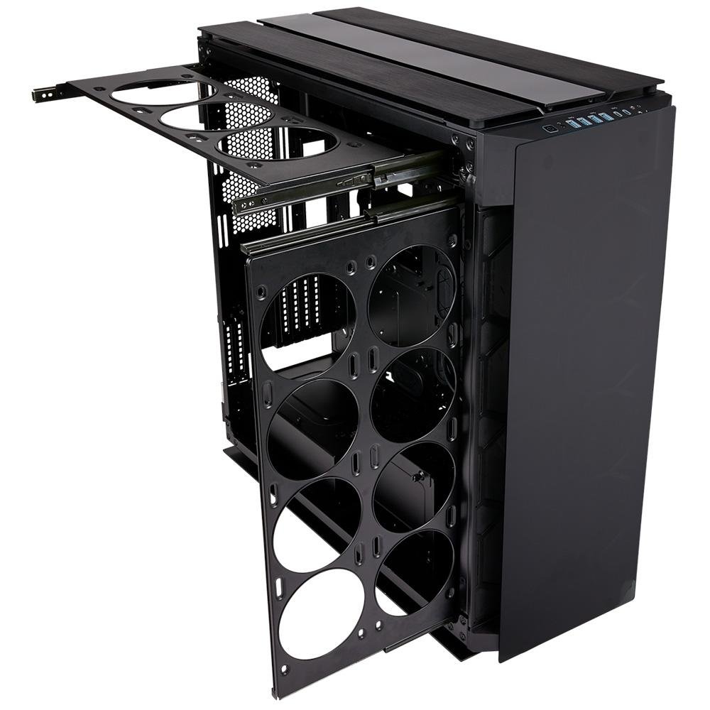 Imagem 8 de 20 do produto Gabinete Gamer Corsair Obsidian Series 1000D, Super-Tower, RGB, Lateral em Vidro Temperado, Preto, CC-9011148-WW