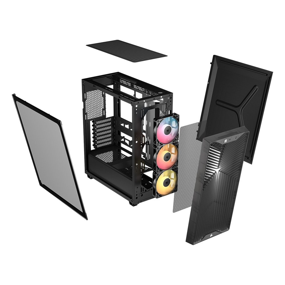 Imagem 10 de 10 do produto Gabinete Gamer Corsair 3200D RS ARGB, Mid-Tower, Performance, Lateral em Vidro Temperado, Smoke - CC-9011346-WW