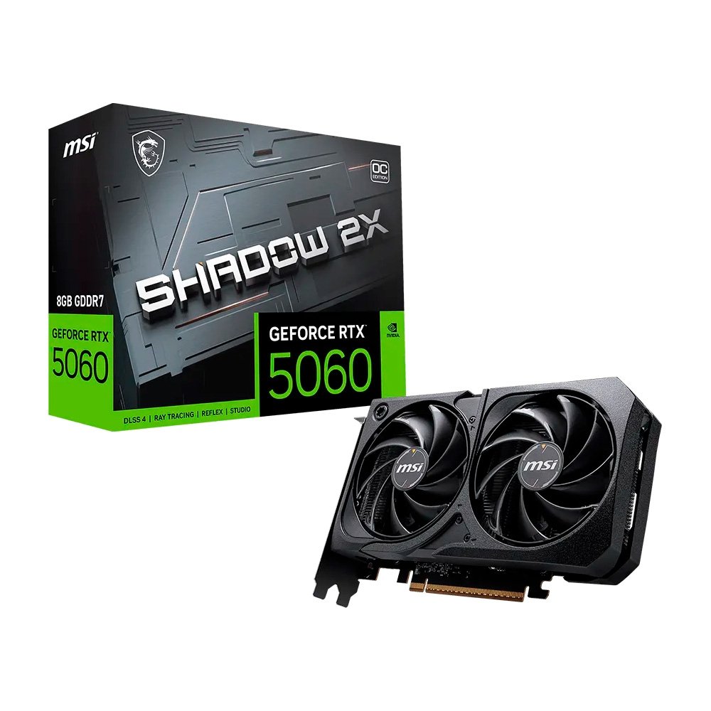 Placa de Vídeo MSI RTX 5060 Shadow 2X OC NVIDIA GeForce, 8GB, GDDR7, 128-bit - 912-V537-038 4