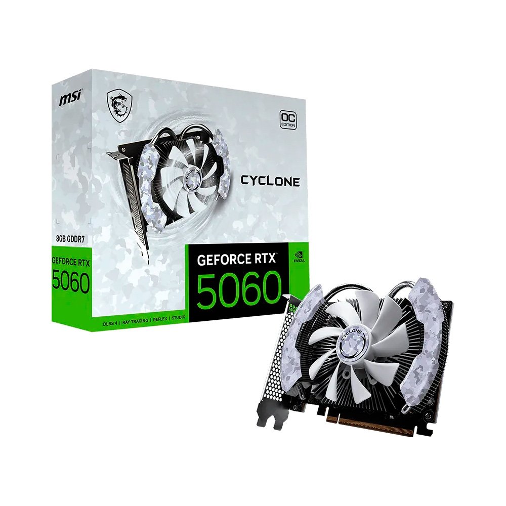 Placa de Vídeo MSI RTX 5060 Cyclone OC NVIDIA GeForce, 8GB, GDDR7, 128-bit - 912-V812-205 4