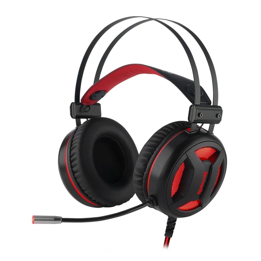 Headset Gamer Redragon Minos, 7.1 Virtual, Driver 50mm, USB, Preto e Vermelho - H210 Headset Gamer Redragon Minos, 7.1 Virtual, Driver 50mm, USB, Preto e Vermelho - H210