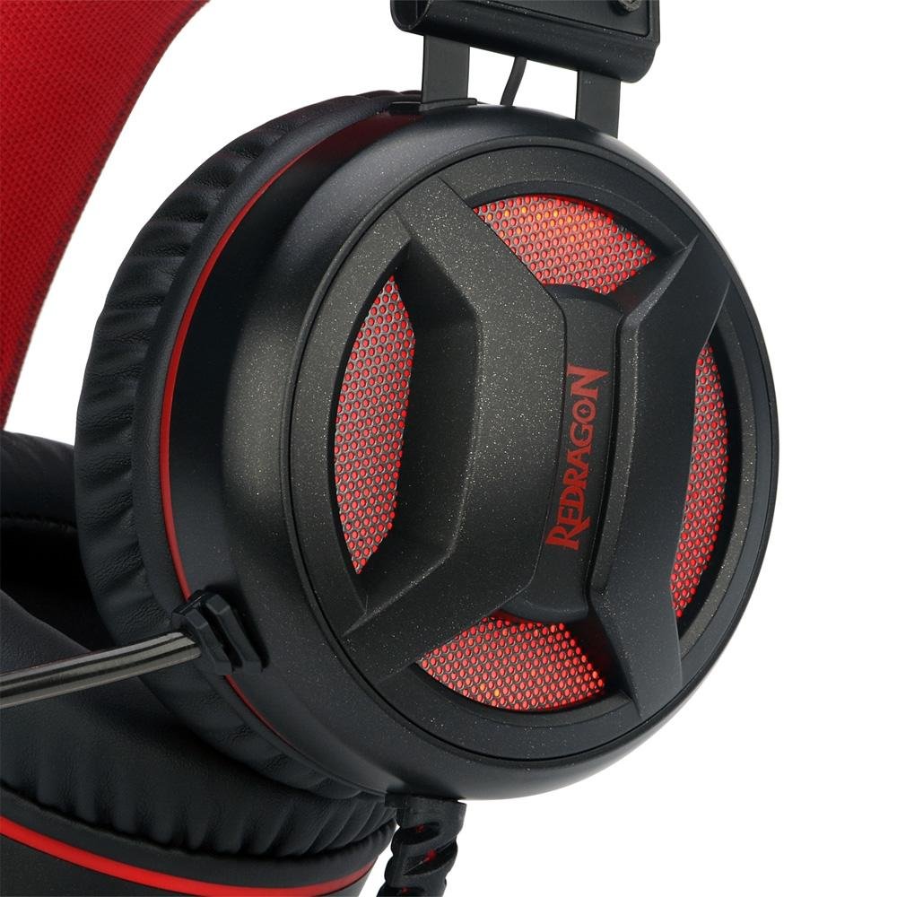 Headset Gamer Redragon Minos, 7.1 Virtual, Driver 50mm, USB, Preto e Vermelho - H210 Headset Gamer Redragon Minos, 7.1 Virtual, Driver 50mm, USB, Preto e Vermelho - H210