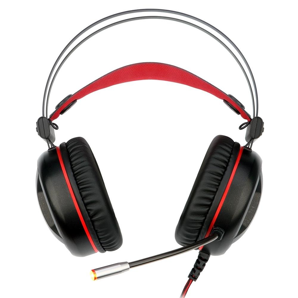 Headset Gamer Redragon Minos, 7.1 Virtual, Driver 50mm, USB, Preto e Vermelho - H210 Headset Gamer Redragon Minos, 7.1 Virtual, Driver 50mm, USB, Preto e Vermelho - H210