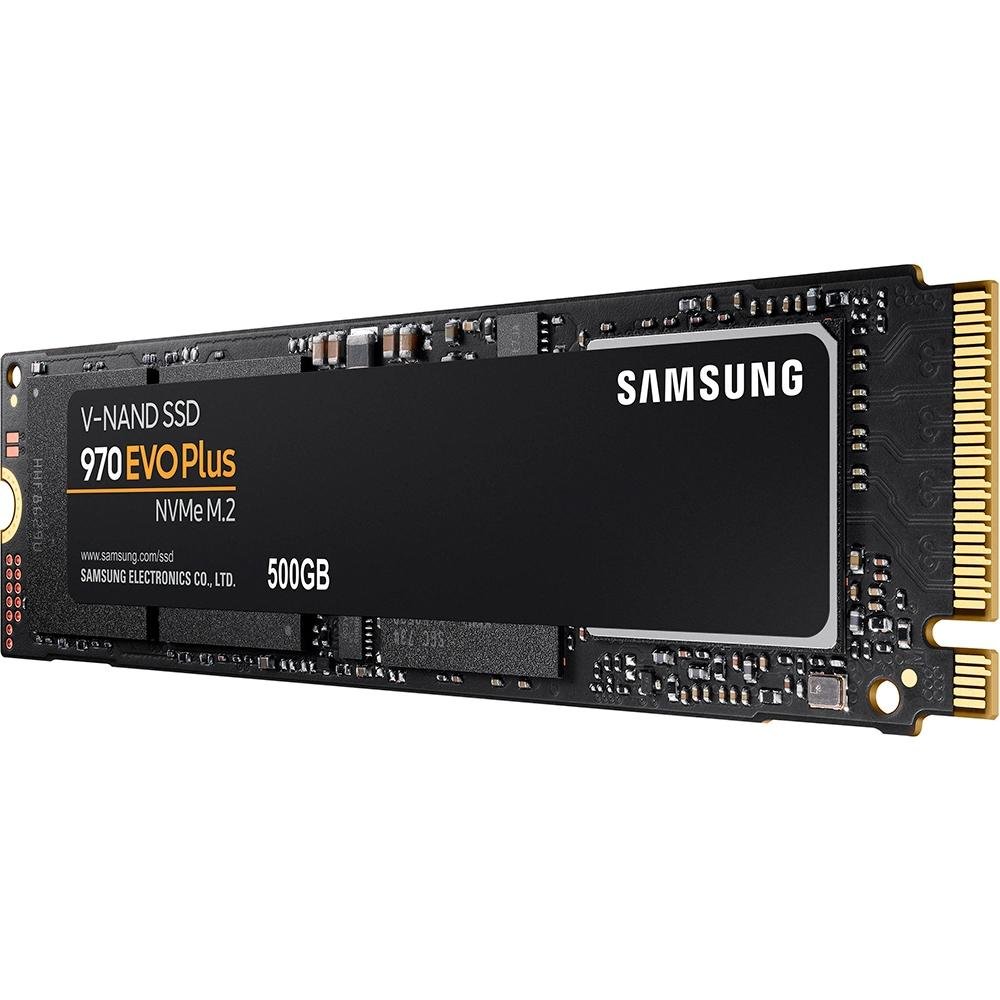 SSD Samsung 970 EVO Plus, 500GB, M.2 NVMe, Leitura: 3500MB/s e Gravação: 3200MB/s, Preto - MZ-V7S500B/AM