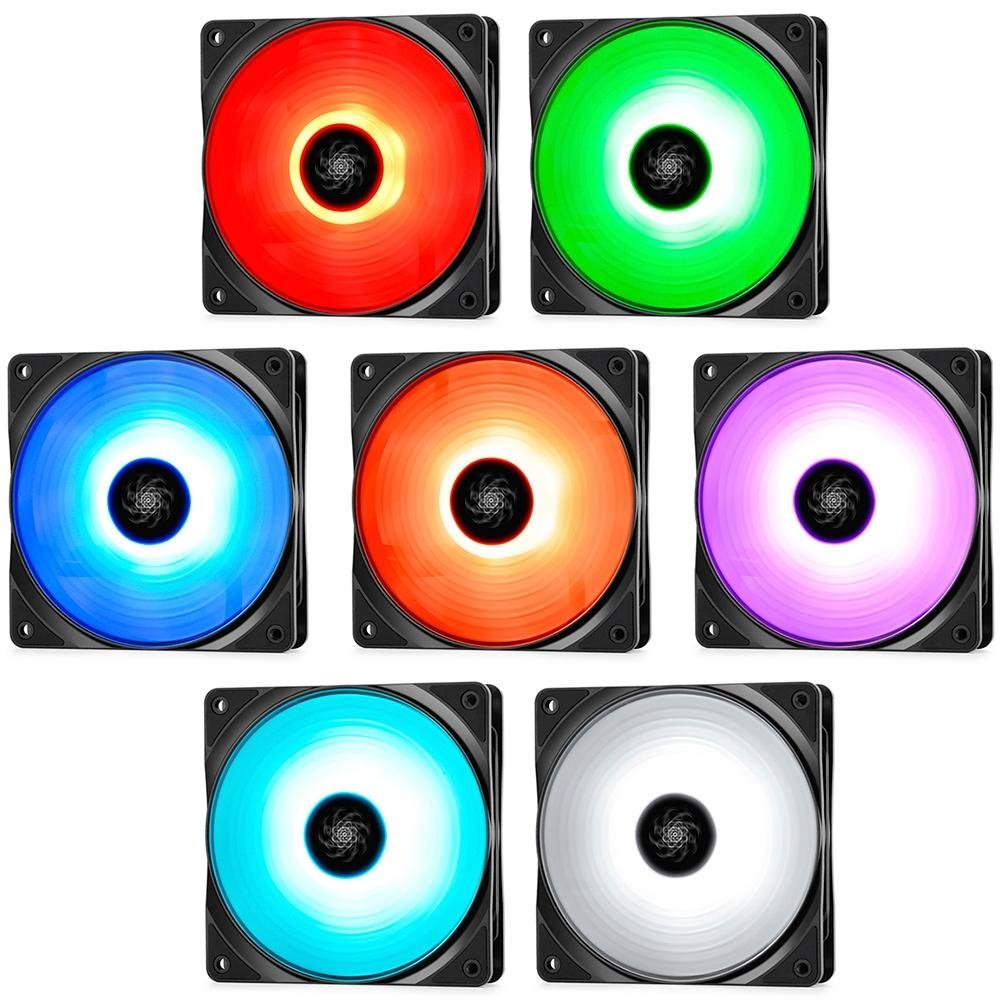 Imagem 2 de 10 do produto Kit Com 3 Ventoinha DeepCool RF 120, 120mm, RGB, Preto - DP-FRGB-RF120-3C