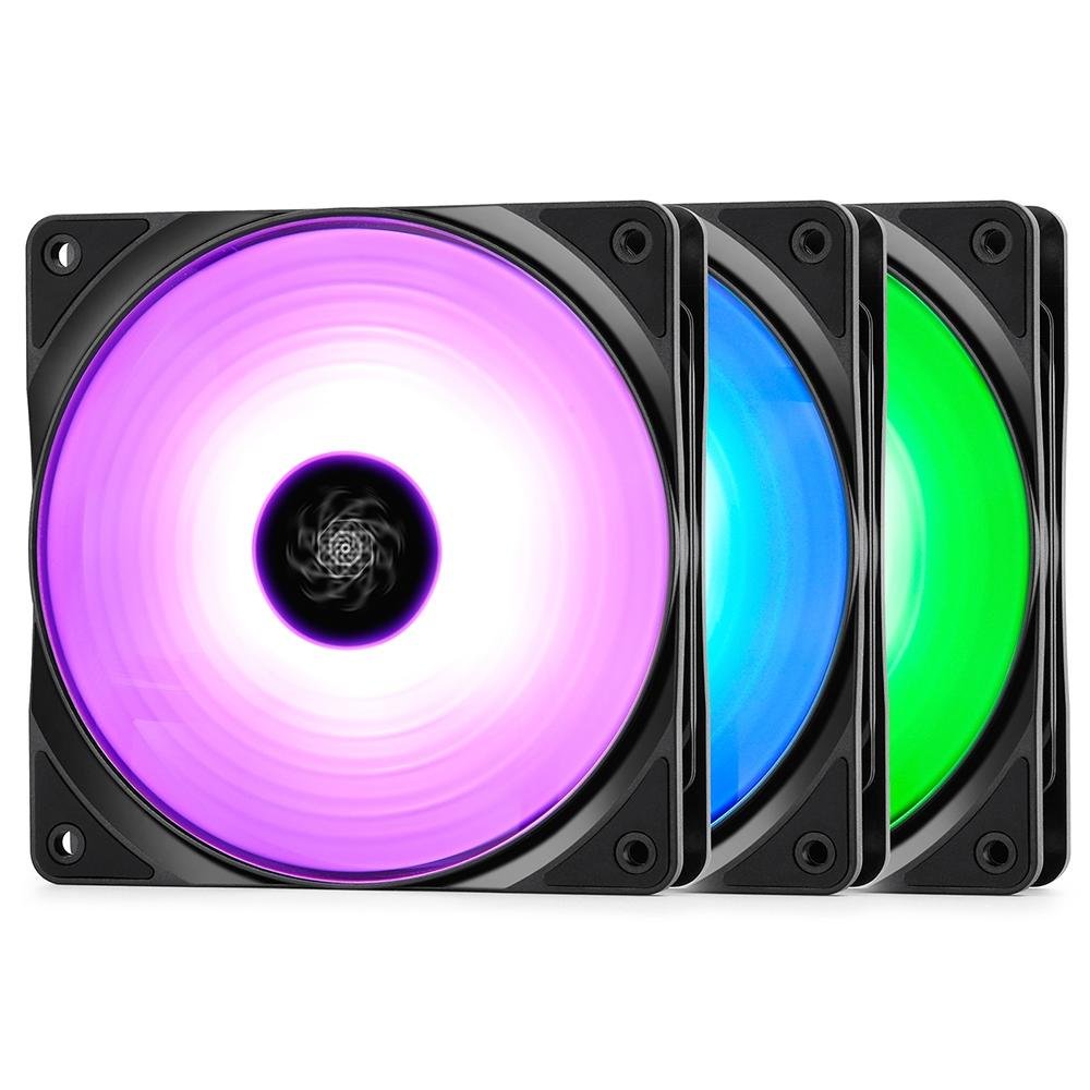 Imagem 3 de 10 do produto Kit Com 3 Ventoinha DeepCool RF 120, 120mm, RGB, Preto - DP-FRGB-RF120-3C