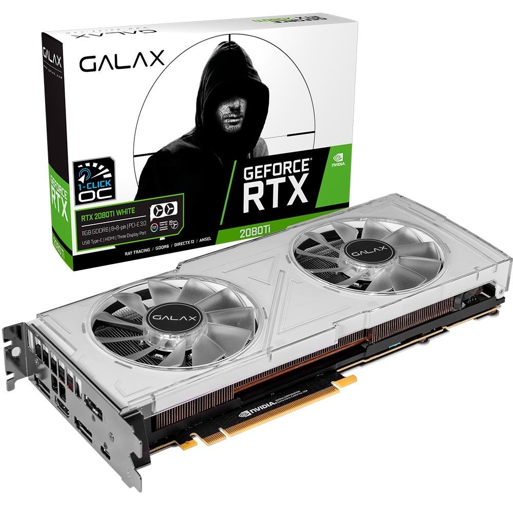 Placa de Vídeo Galax NVIDIA GeForce RTX 2080 Ti White|KaBuM!