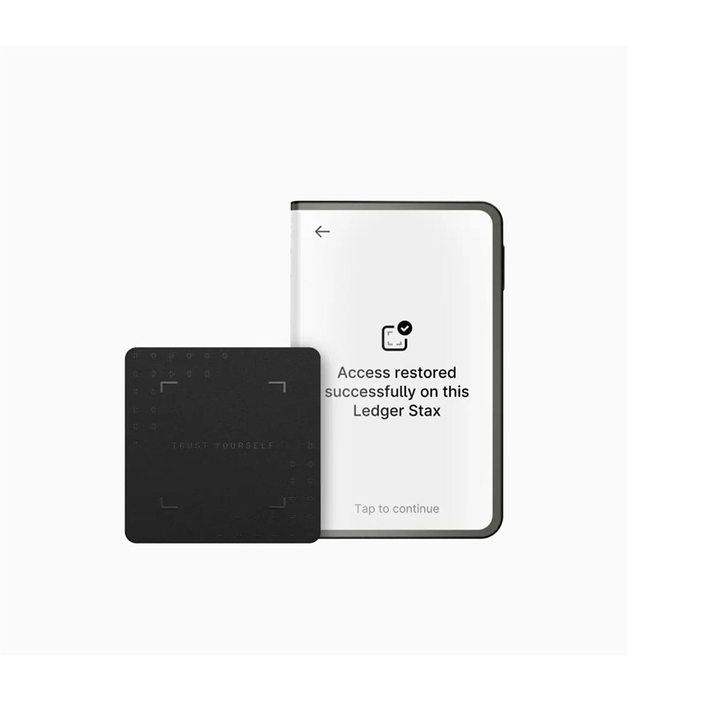 Imagem 2 de 6 do produto Carteira para Criptomoedas Ledger Stax, com Ledger Recovery Key, Preta - STAX-RK-ESDEPTIT