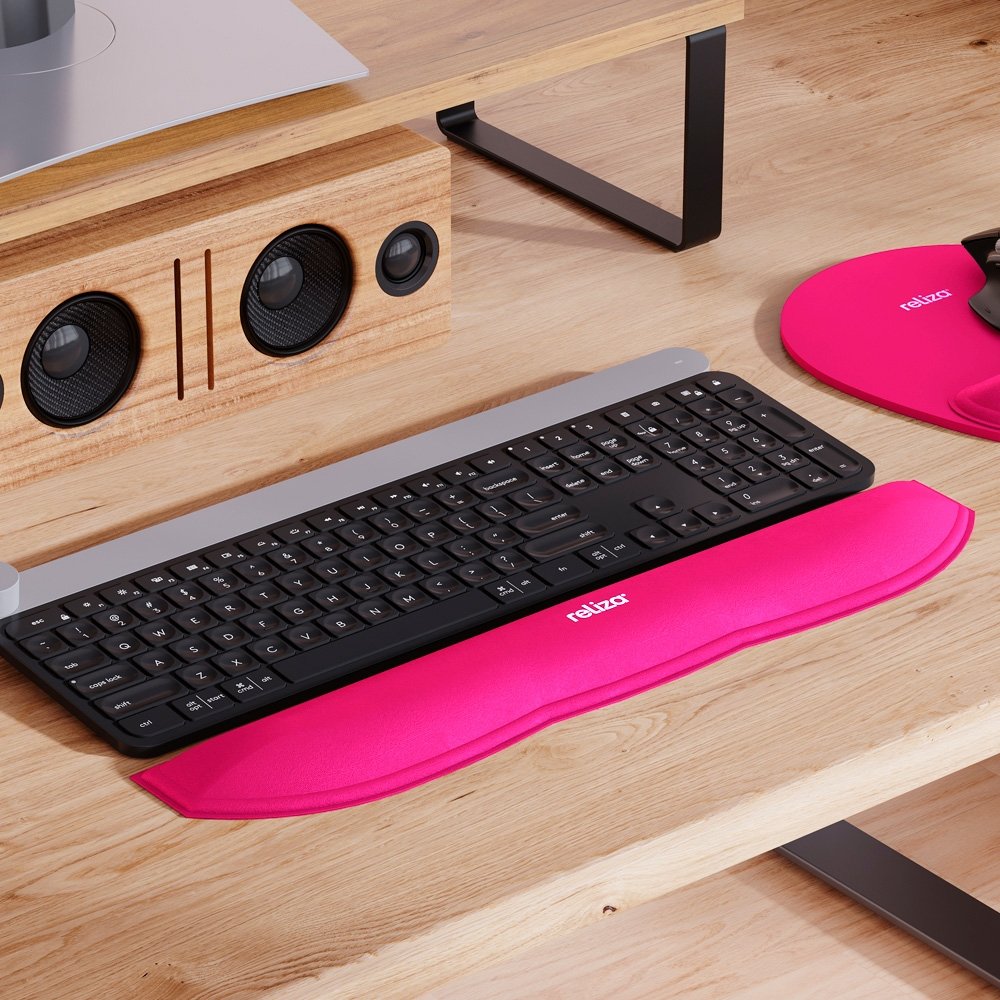 Apoio Ergonômico para Digitação Reliza Comfort, Revestimento em Neoprene, Magenta - ( Balão.info - foto 4