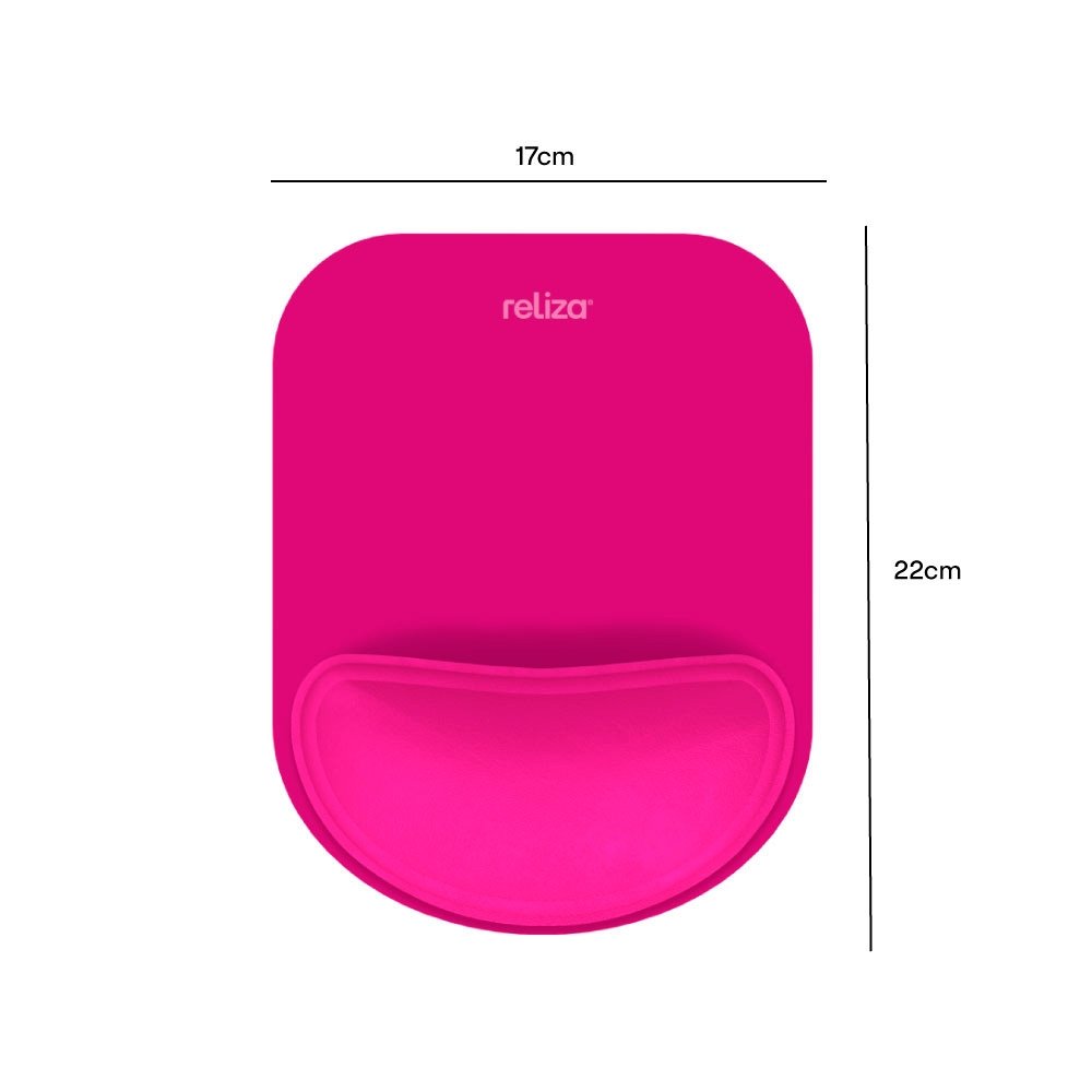 Mousepad Ergonômico Reliza Compact, Com Apoio de Pulso em Gel, Magenta - ( Balão.info - view 3