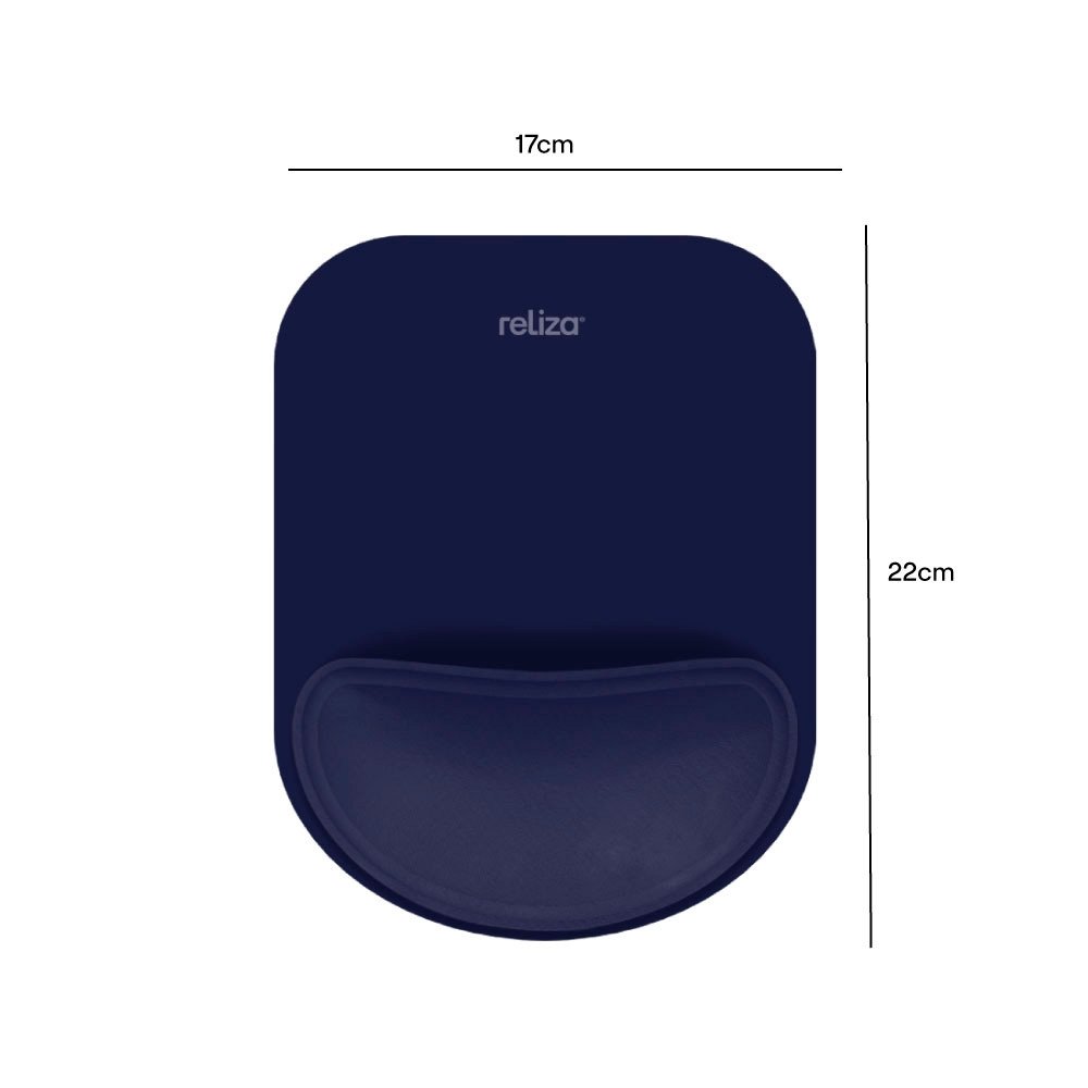 Mousepad Ergonômico Reliza Compact, Com Apoio de Pulso em Gel, Marinho - 010856