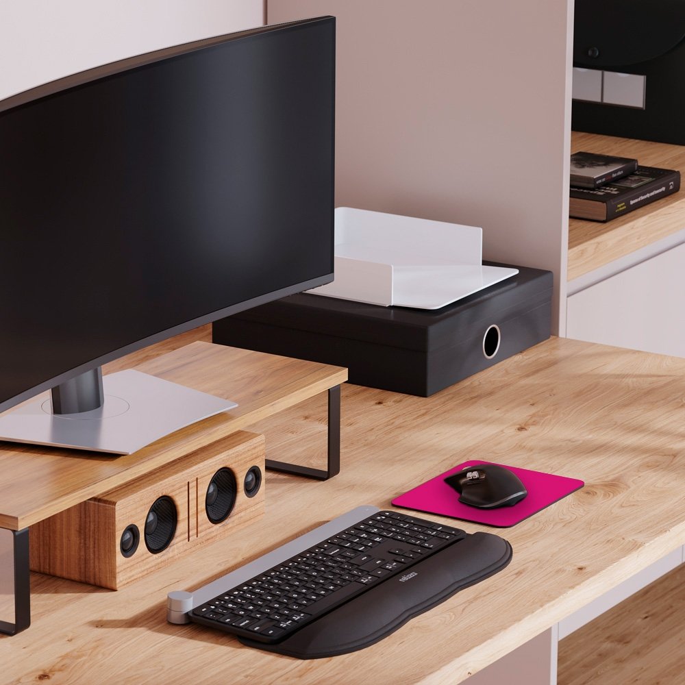 Mousepad Retangular Reliza, Revestimento em Tecido, Magenta - ( Balão.info - foto 3