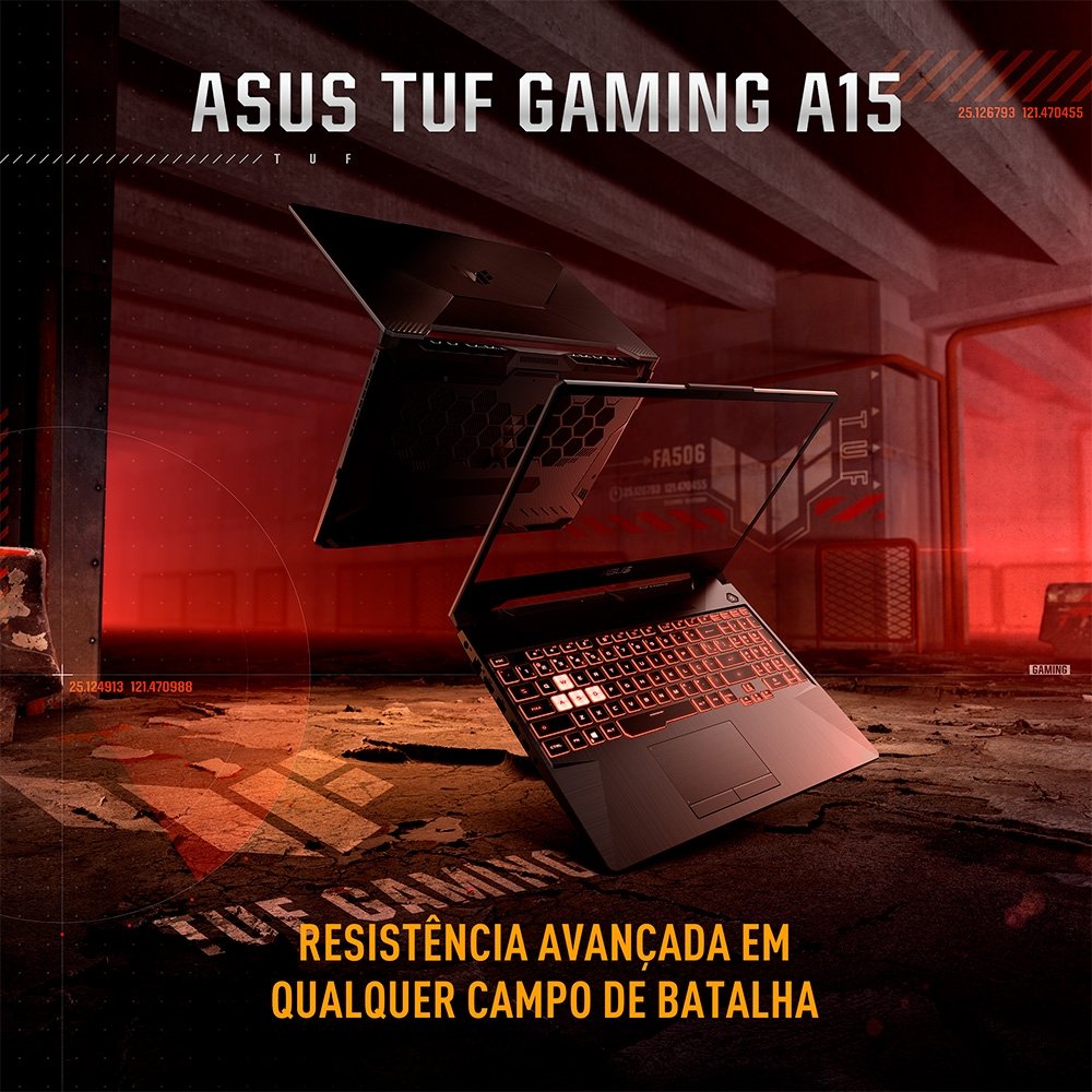 Notebook Gamer ASUS TUF Gaming A15 RTX3050, AMD RYZEN 7 16 GB, 512 GB SSD, KeepOS, Tela 15.6 FHD, Preto Grafite - FA506NCG-HN298 - view 9