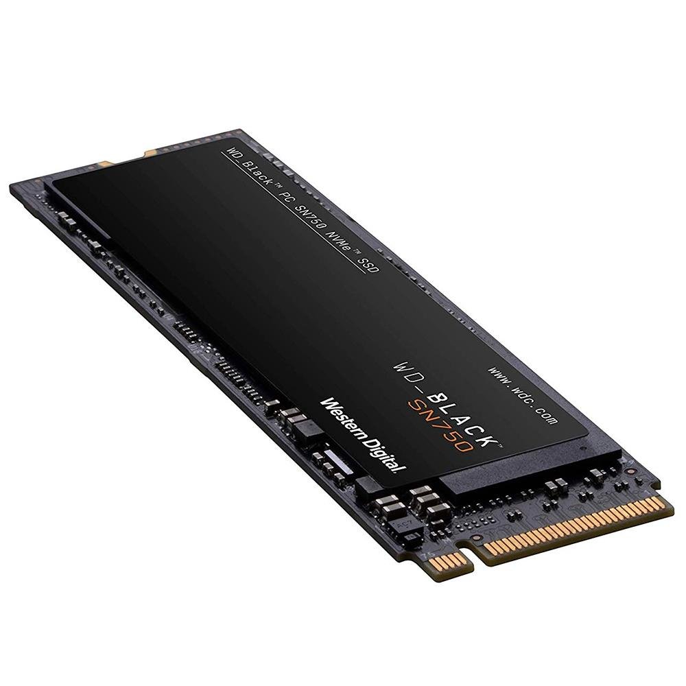 SSD WD Black SN750, 500GB, M.2, NVMe, Leitura: 3430MB/s e Gravação: 2600MB/s, Preto - WDS500G3X0C SSD WD Black SN750, 500GB, M.2, NVMe, Leitura: 3430MB/s e Gravação: 2600MB/s, Preto - WDS500G3X0C