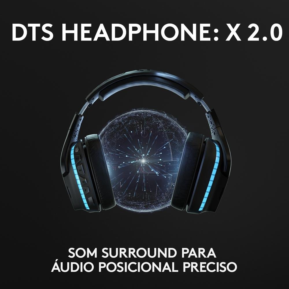 Imagem 9 de 11 do produto Headset Gamer Sem Fio Logitech G935 7.1 Dolby Surround RGB LIGHTSYNC para PC, PlayStation, Xbox e Switch - 981-000742