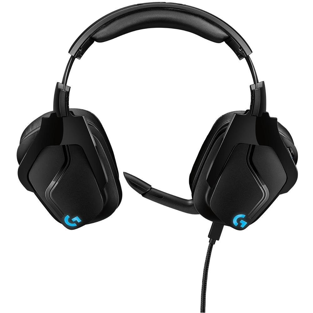 Imagem 2 de 11 do produto Headset Gamer Sem Fio Logitech G935 7.1 Dolby Surround RGB LIGHTSYNC para PC, PlayStation, Xbox e Switch - 981-000742