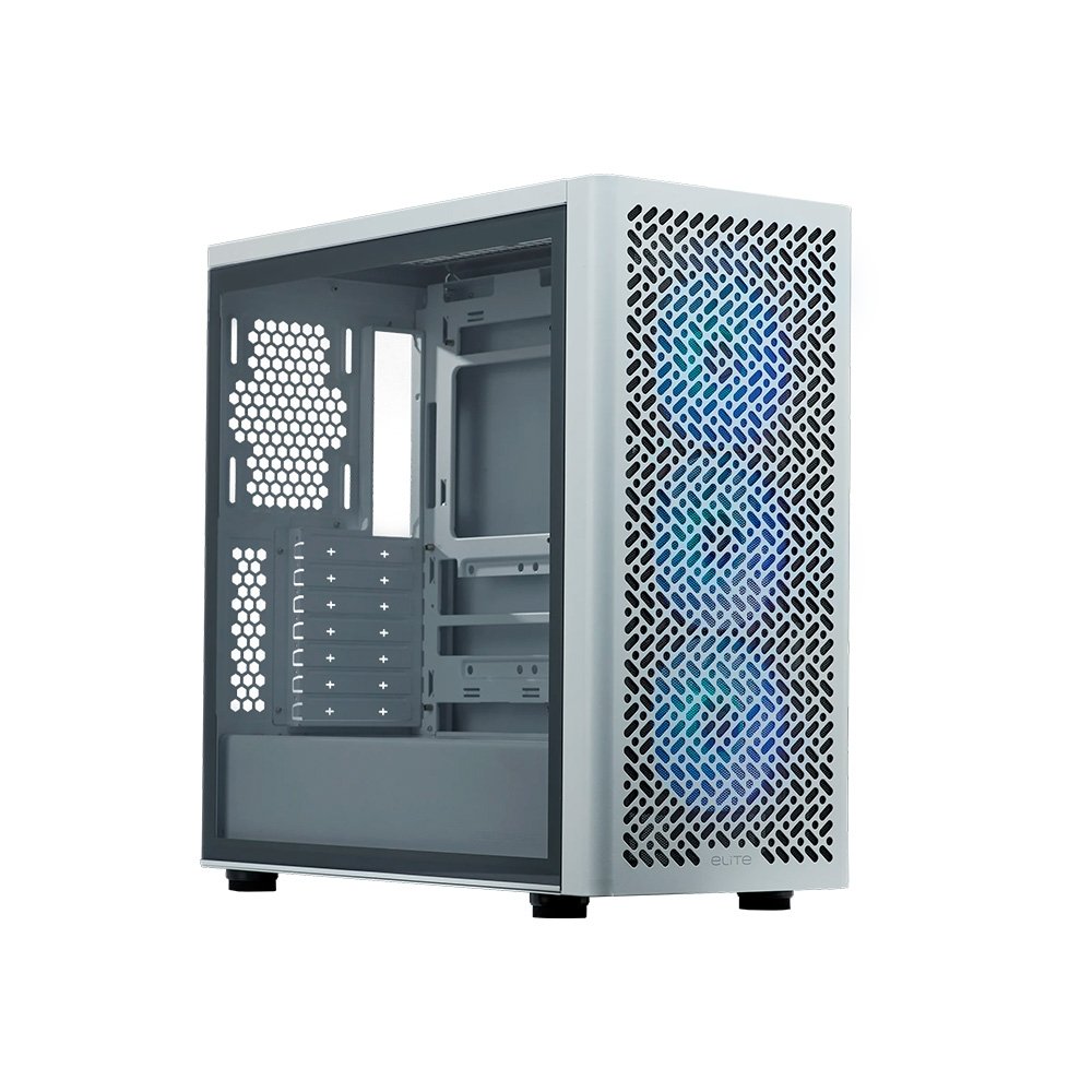 Gabinete Gamer Cooler Master Elite 502 White, Mid Tower, E-ATX, Lateral em Vidro, 3x FAN ARGB, Branco - E502-WGNN-S00
