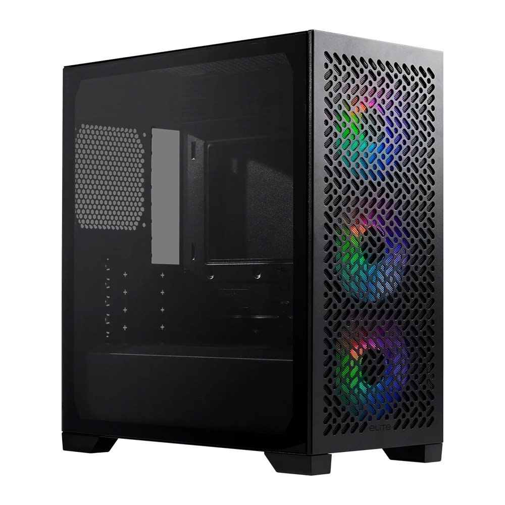 Gabinete Gamer Cooler Master Elite 302, Mini Tower, ATX, Lateral em Vidro, 3x FAN ARGB, Preto - E302-KGNN-S00