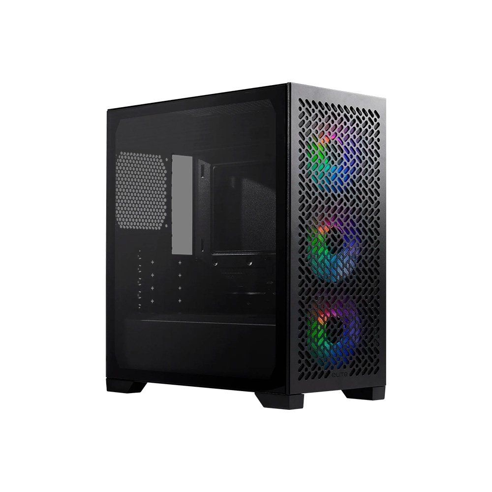 Gabinete Gamer Cooler Master Elite 302, Mini Tower, ATX, Lateral em Vidro, 4x FAN ARGB, Preto - E302-KGNN-SAZ