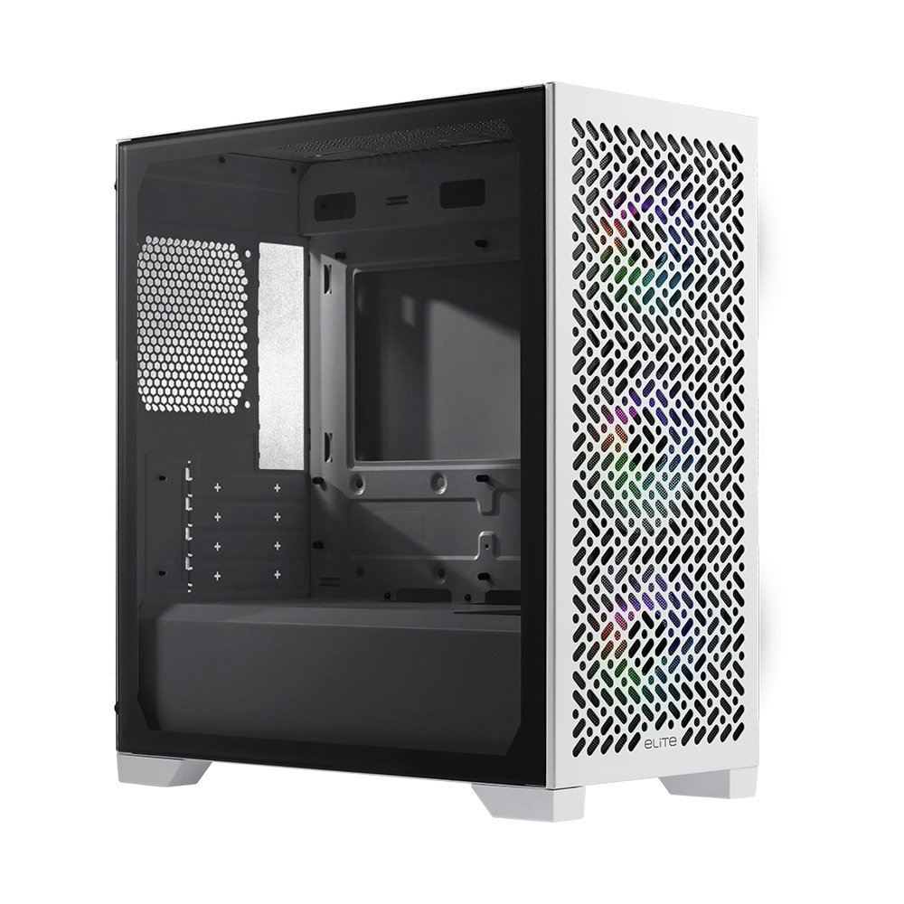 Gabinete Gamer Cooler Master Elite 302 White, Mini Tower, ATX, Lateral em Vidro, 4x FAN ARGB, Branco - E302-WGNN-SAZ
