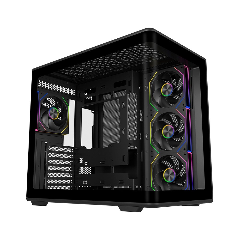 Gabinete Gamer Cooler Master Elite 600 Black ARGB, Mid Tower, ATX, Lateral e Frontal em Vidro, 4x FAN ARGB, Preto - E600-KGNN-S01
