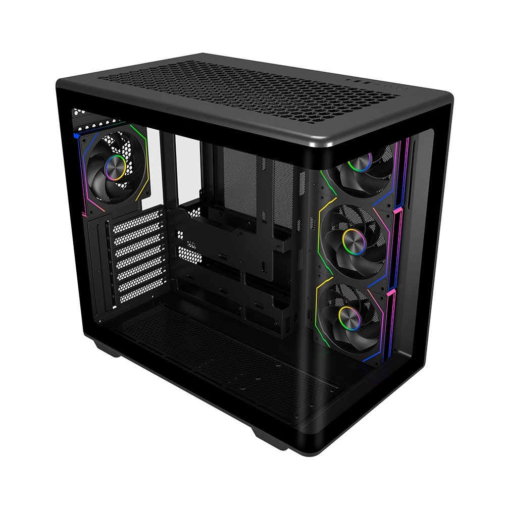 Imagem 2 de 3 do produto Gabinete Gamer Cooler Master Elite 600 Black ARGB, Mid Tower, ATX, Lateral e Frontal em Vidro, 4x FAN ARGB, Preto - E600-KGNN-S01