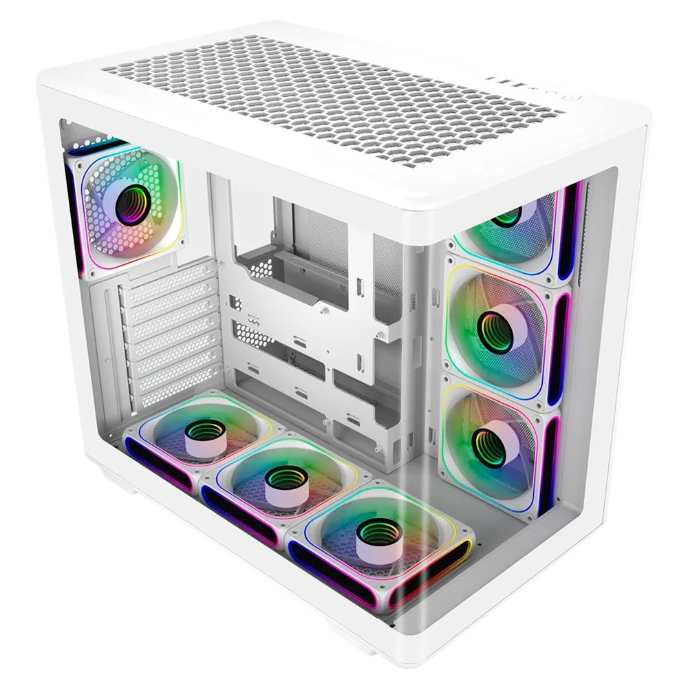 Imagem 2 de 2 do produto Gabinete Gamer Cooler Master Elite 600 White ARGB, Mid Tower, ATX, Lateral e Frontal em Vidro, 4x FAN ARGB, Branco - E600-WGNN-S01