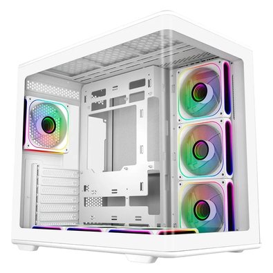 Gabinete Gamer Cooler Master Elite 600 White ARGB, Mid Tower, ATX, Lateral e Frontal em Vidro, 7x FAN ARGB, Branco - E600-WGNN-S02